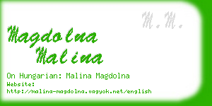 magdolna malina business card